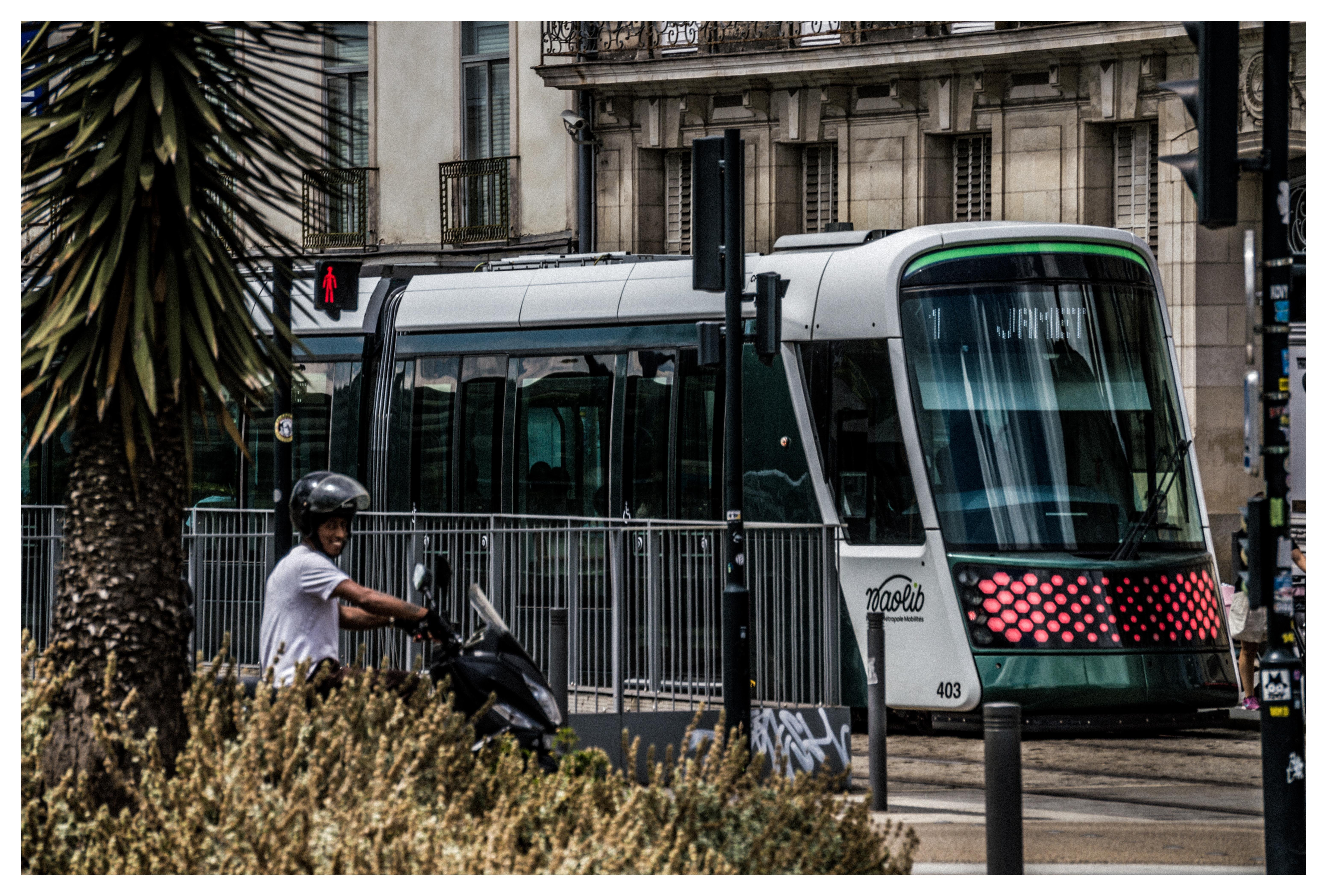 Nantes tram near Gares