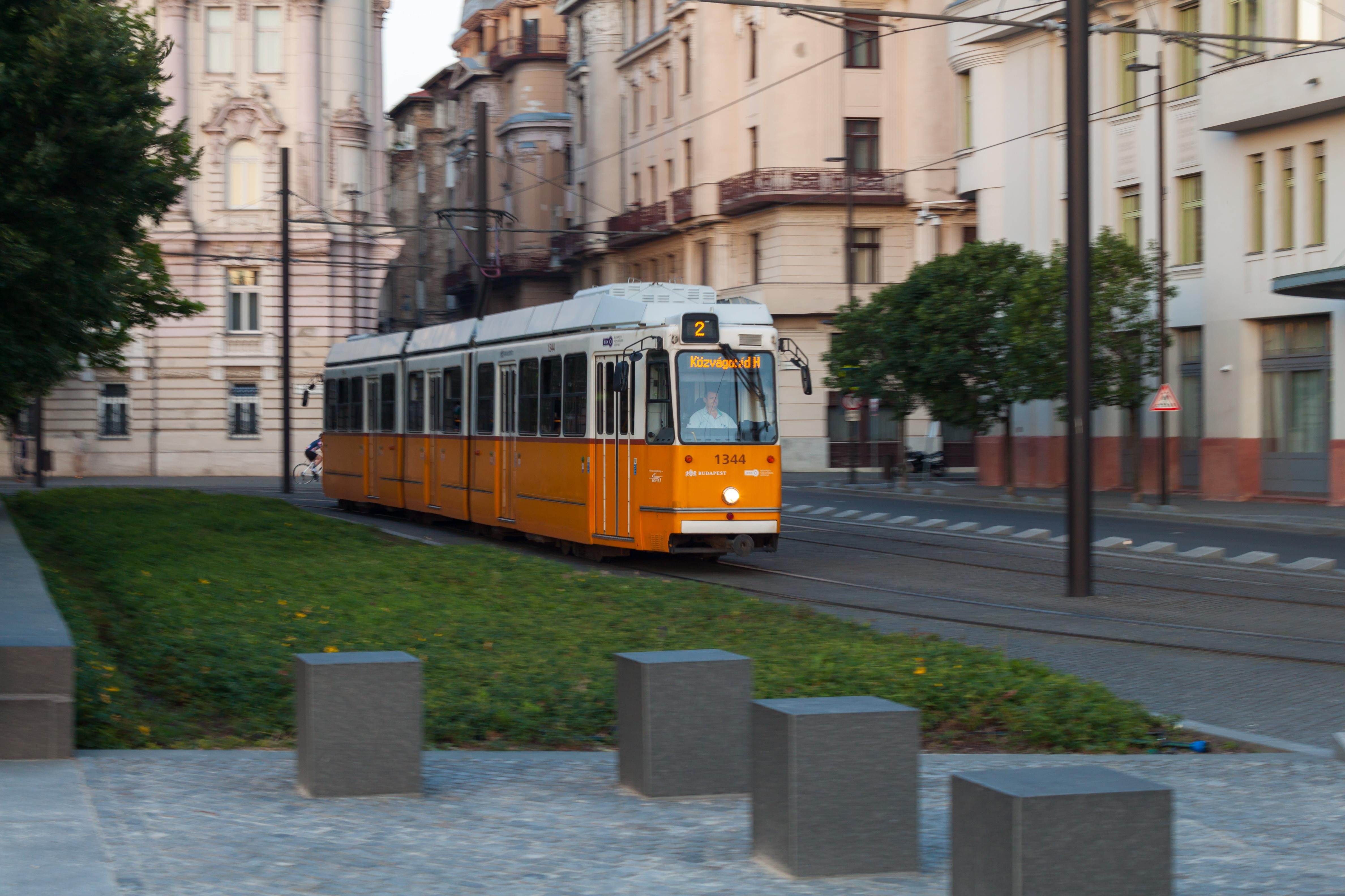 Budapest tram in motion