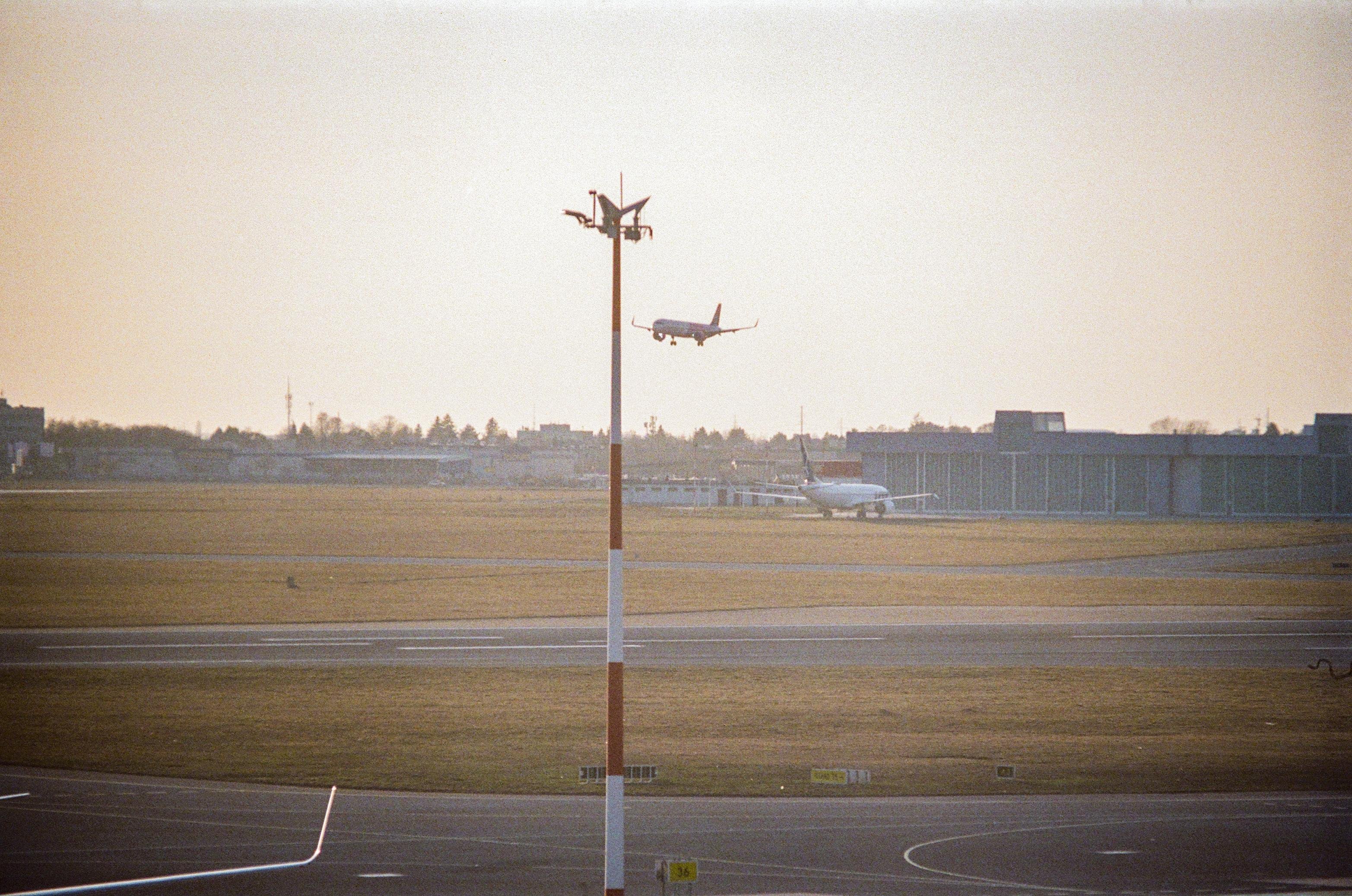 Plane on an approach to landing at WAW airport