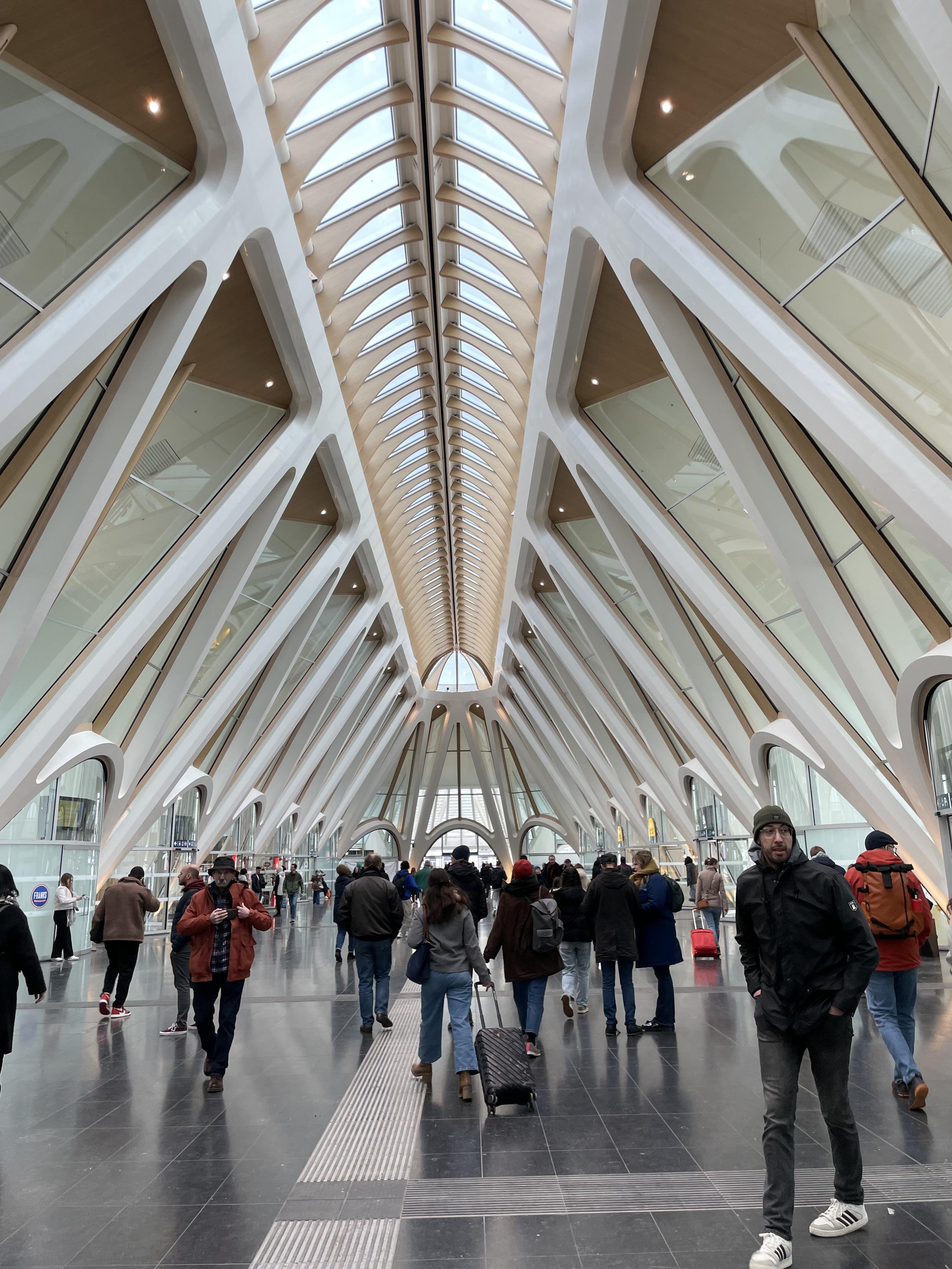 The interior of the Mons station by the architect Calatrava
