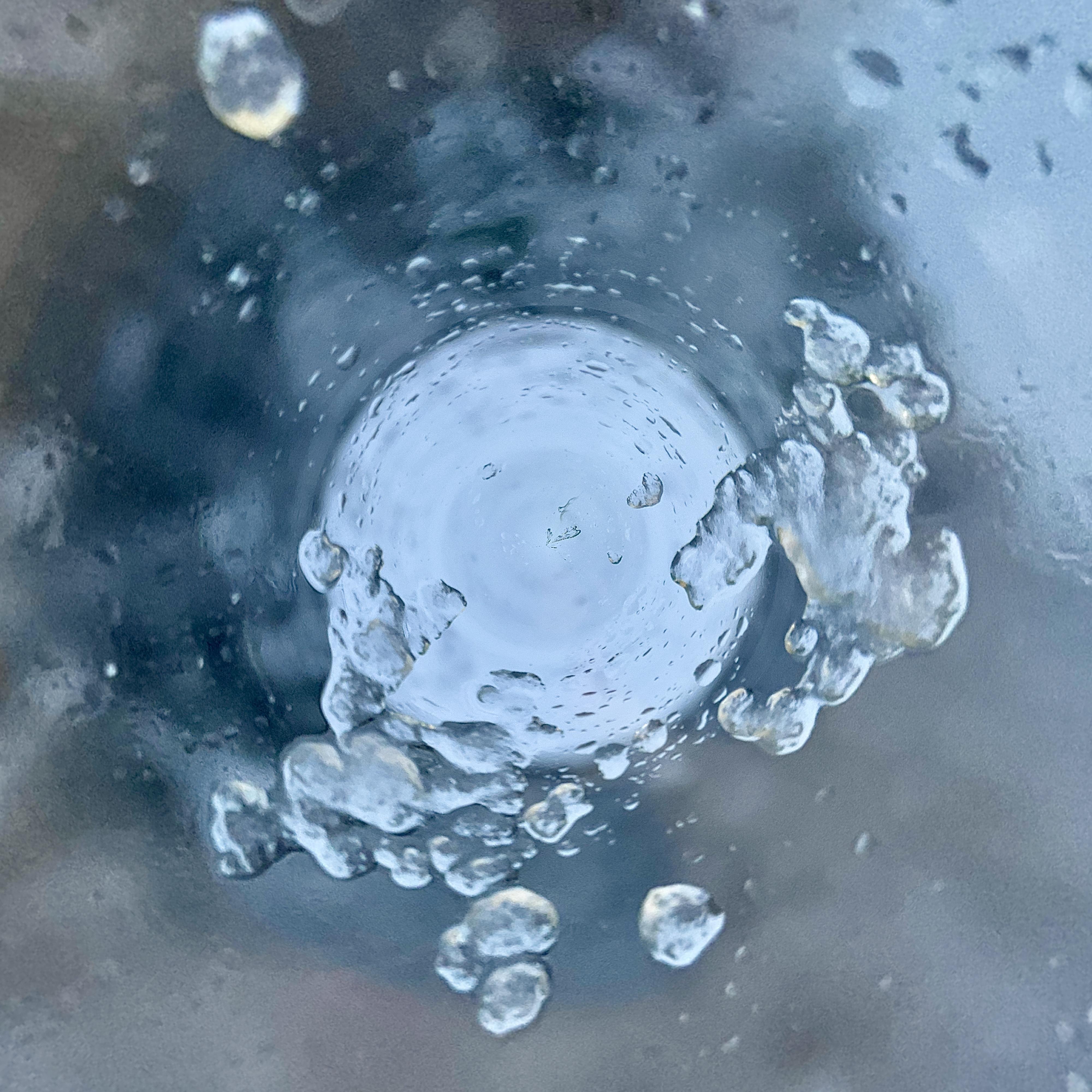 Ice on glass
