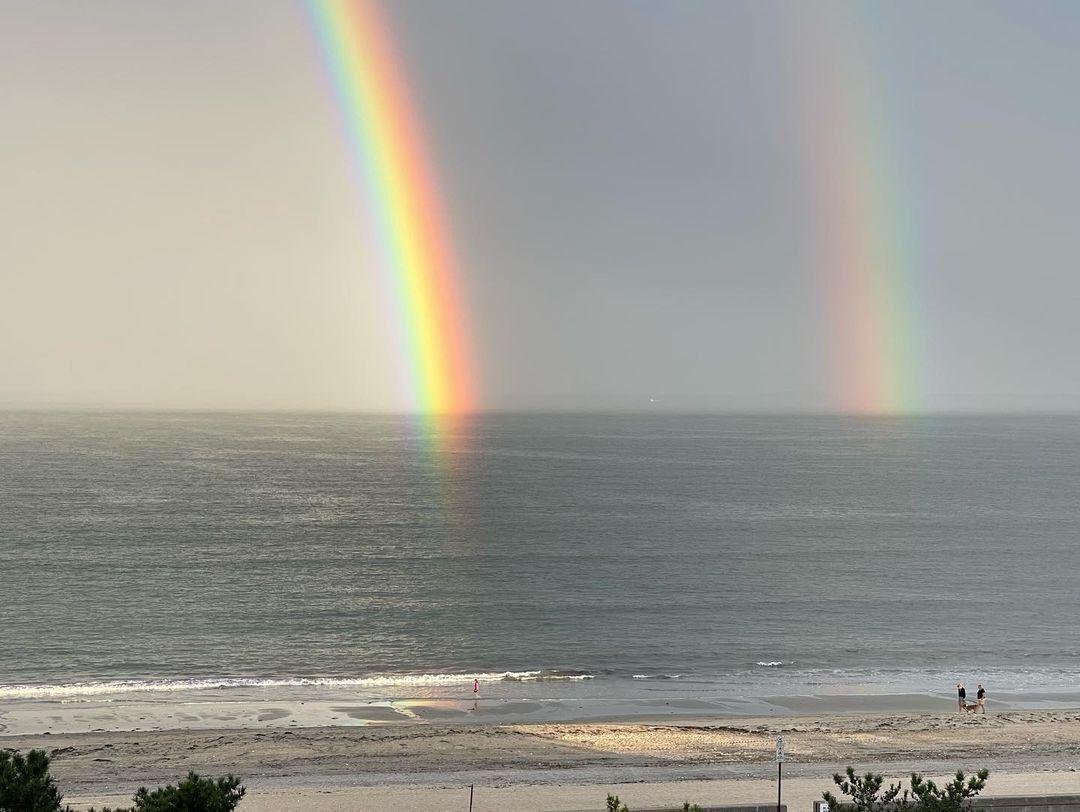 Revere Beach MA double rainbow