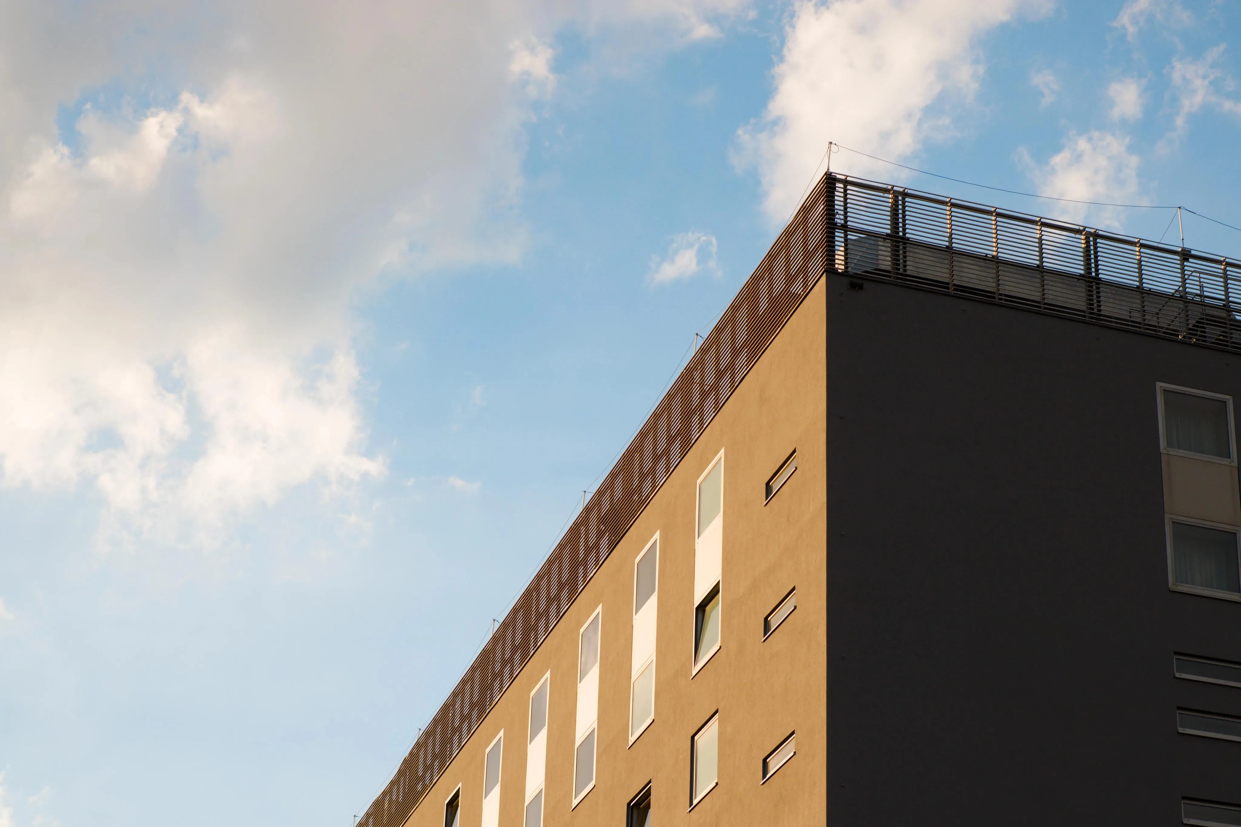 A photo of a corner of a building