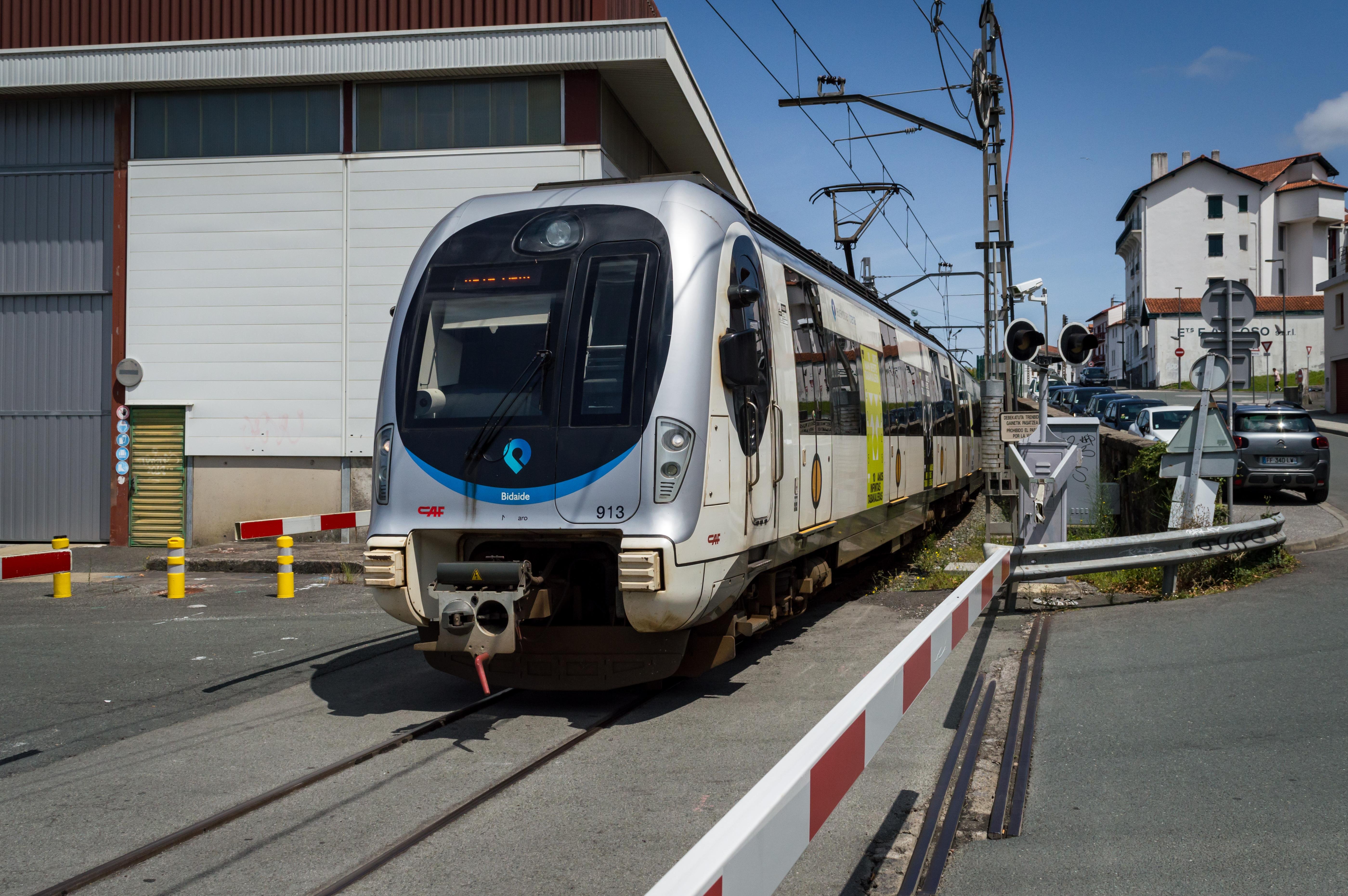 Euskotren narrow-gauge EMU from CAF in Hendaye, France – going towards Irun, Spain