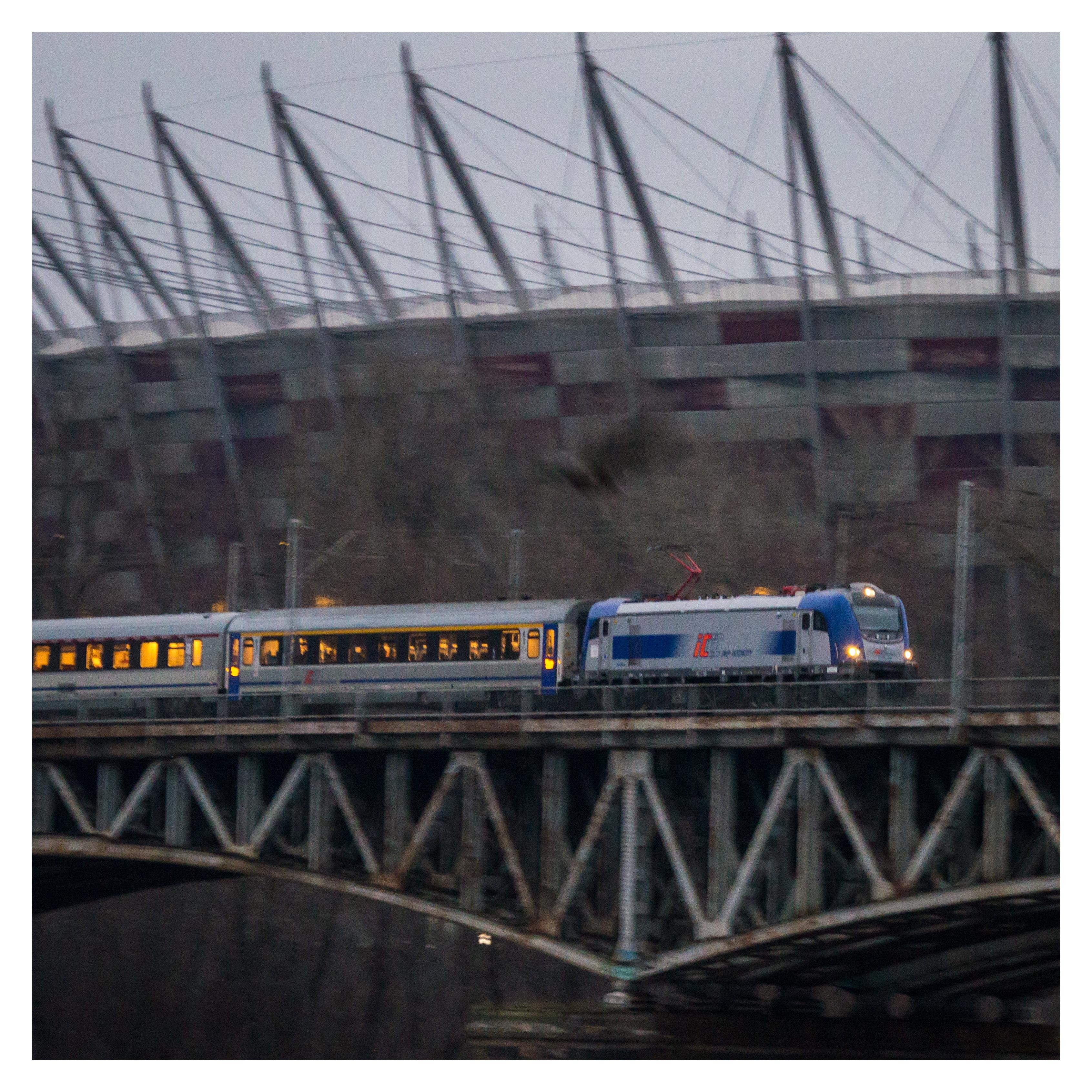 PKPIC train going through Most Średnicowy, Warsaw